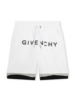 Givenchy Kids short de sport à logo imprimé - Blanc