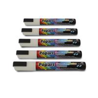 Popart Krijtstiften 5 stuks - Wit 5 mm