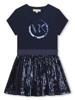 Michael Kors Kids robe évasée en coton à sequins - Bleu - thumbnail