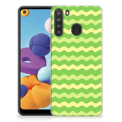 Samsung Galaxy A21 TPU bumper Waves Green