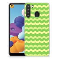 Samsung Galaxy A21 TPU bumper Waves Green