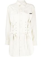 izzue robe-chemise à taille nouée - Blanc