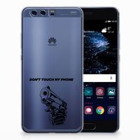 Huawei P10 Plus Silicone-hoesje Gun Don't Touch My Phone