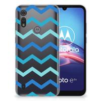 Motorola Moto E6s TPU bumper Zigzag Blauw