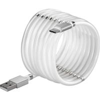 Renkforce USB-kabel USB 2.0 USB-A stekker, USB-C stekker 1.00 m Wit Vergulde steekcontacten TO-6899484 - thumbnail