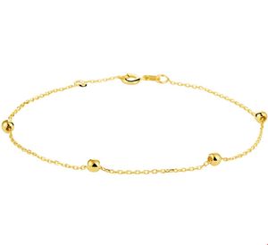 TFT Armband Goud Anker En Bolletjes 1,0 mm 17,5 - 18,5cm 18.5 cm