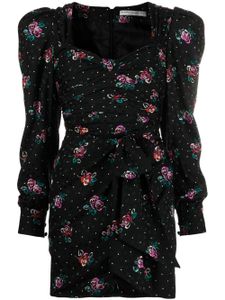 Alessandra Rich robe courte à fleurs - Noir