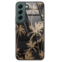 Samsung Galaxy S22 Plus glazen hardcase - Palmbomen - thumbnail