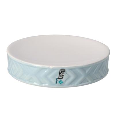 Zeephouder/zeepbakje blauw/wit keramiek 10 cm   -
