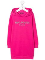 Balmain Kids robe-pull à logo imprimé - Rose