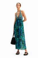 Maxi-jurk halternek arty tie-dye - GREEN - XL