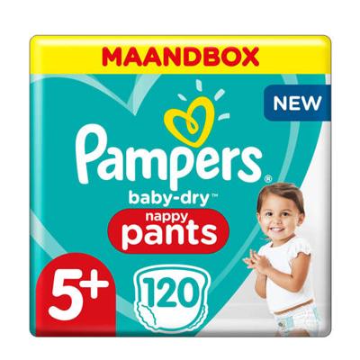Pampers Active Baby-Dry Baby-Dry Pants S5+, Maandbox, 120 Luierbroekjes, Luchtdoorlatende Banen