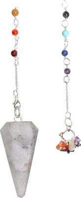 Pendel Edelsteen Maansteen Facet met Chakra Kralenketting