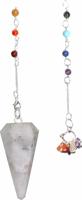 Pendel Edelsteen Maansteen Facet met Chakra Kralenketting