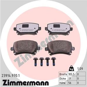 Remblokkenset, schijfrem ZIMMERMANN, u.a. für VW, Seat, Skoda, Audi