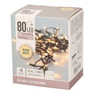 Kerstverlichting - op batterij - warm wit - binnen/buiten - 80 lampjes - 6 meter