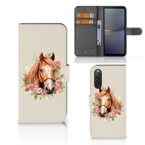 Telefoonhoesje met Pasjes voor Sony Xperia 10 V Paard