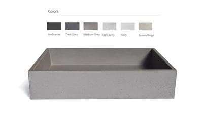 Urbi et Orbi Immissio opbouw wastafel 70x45cm middengrijs Urbi et Orbi Immissio opbouw wastafel 70x45cm middengrijs