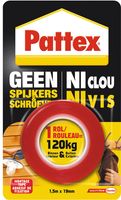 Pattex montagetape Geen Spijkers & Schroeven, ft 1,5 m x 19 mm, draagt tot 120 kg, blisterverpakking