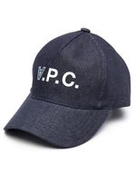 A.P.C. casquette en jean à logo imprimé - Bleu