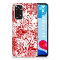 Silicone Back Case Xiaomi Redmi 10 | Redmi Note 11 4G Angel Skull Rood