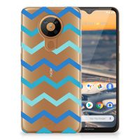 Nokia 5.3 TPU bumper Zigzag Blauw