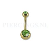 Navelpiercing goudkleurig groen - thumbnail