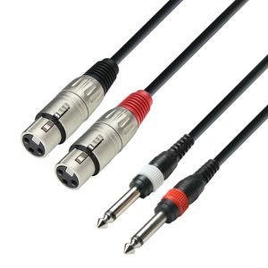 Adam Hall 3 Star TFP 0300 verloopkabel 2x XLR female naar 2x jack mono 3m