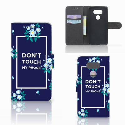 LG G5 Portemonnee Hoesje Flowers Blue DTMP