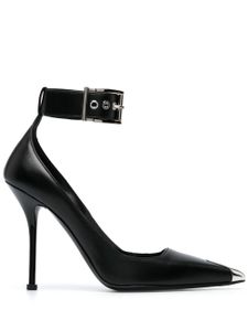 Alexander McQueen escarpins en cuir à bout métallique 100 mm - Noir