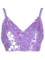 P.A.R.O.S.H. haut crop orné de sequins à col v - Violet