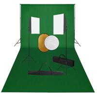 VidaXL Fotostudioset met softboxlampen, achtergrond en reflector - thumbnail