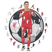 Iconic Puzzles, Darwin Nuñez, 100% eco-duurzame houten puzzel met officiële licentie, maat M, 270 stukjes