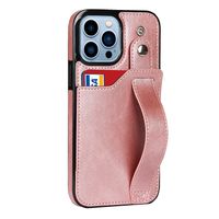 Samsung Galaxy A52S hoesje - Backcover - Pasjeshouder - Portemonnee - Handvat - Kunstleer - Roze - thumbnail