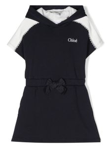 Chloé Kids robe à logo brodé - Bleu