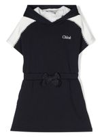 Chloé Kids robe à logo brodé - Bleu - thumbnail