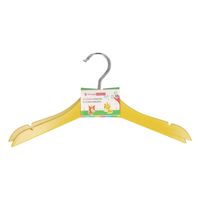 Gele kinder kleerhangers van hout 2x stuks   -