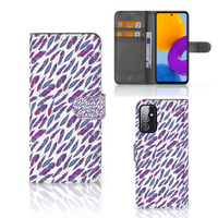 Samsung Galaxy M52 Telefoon Hoesje Feathers Color - thumbnail