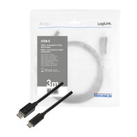 LogiLink UA0336 USB-C-displaykabel USB-C / DisplayPort Adapterkabel USB-C stekker, DisplayPort-stekker 3.00 m Zwart - thumbnail