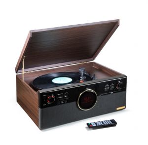 Technaxx TX-137 Draaitafel met riemaandrijving Zwart, Hout Semiautomatisch