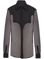 Balmain Western silk shirt - Noir - thumbnail