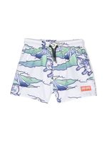 Kenzo Kids short de bain à imprimé animalier - Blanc