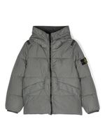 Stone Island Junior doudoune à logo Compass - Gris - thumbnail