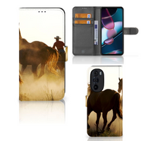 Motorola Edge 30 Pro Telefoonhoesje met Pasjes Design Cowboy - thumbnail