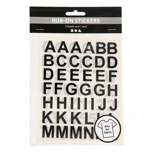 Creativ Company Rub-On Stickers Letters en Cijfers Zwart, 2 Vellen