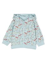 Stella McCartney Kids hoodie imprimé à fermeture zippée - Bleu