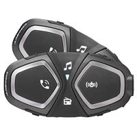 INTERPHONE CONNECT - Dubbel - Bluetooth voor communicatie op motorfietsen, gebruik door rijder - rijder, afstand 300 m, batterijduur tot 12 uur, radio, mp3, gps, waterdicht, universeel.