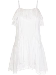 MARANT ÉTOILE robe en coton Keoly à broderie anglaise - Blanc