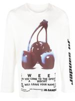 Jil Sander cherry-print cotton T-shirt - Blanc