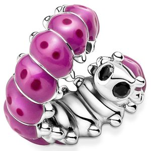 Pandora 790762C01 Bedel Cute Curled Caterpillar zilver-emaille roze